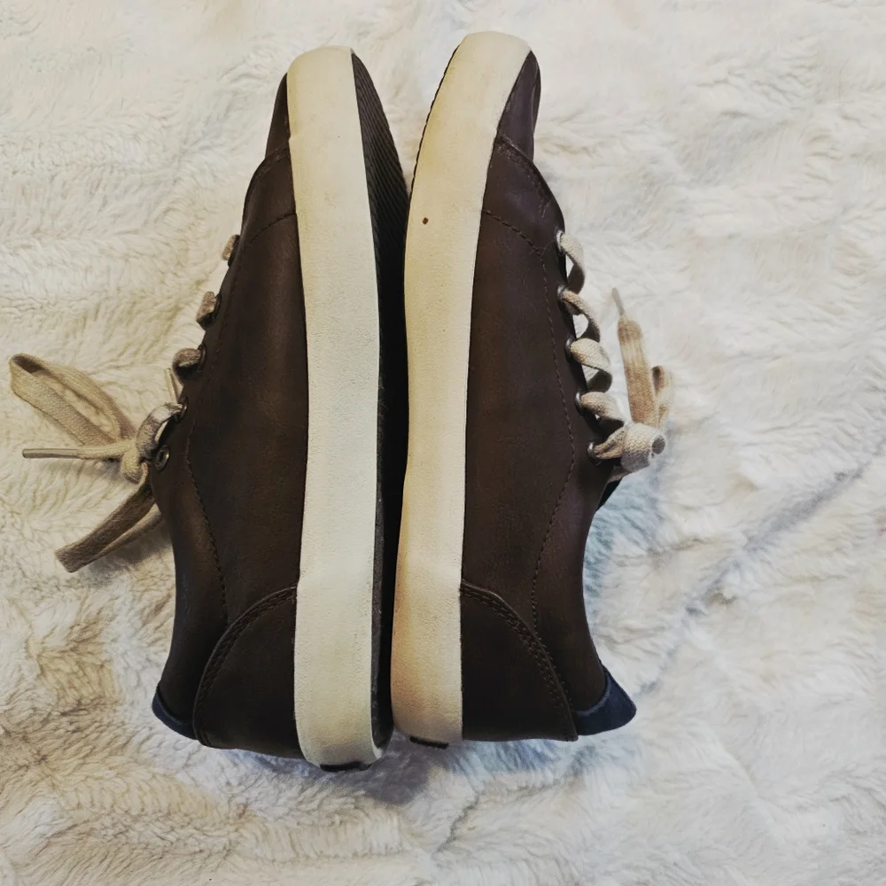 Boys Sperry Top Sider Brown Lace Up Tuck LTT Sneaker Shoes Size 2M